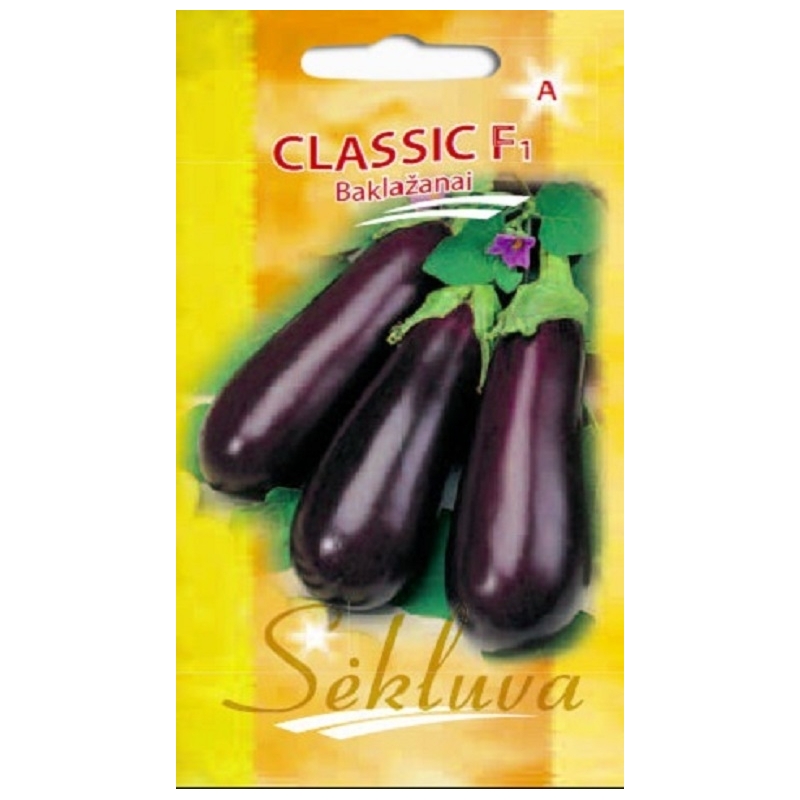PAPRASTIEJI BAKLAŽANAI CLASSIC F1 0,1g. PAPRASTIEJI BAKLAŽANAI CLASSIC F1 0,1g.